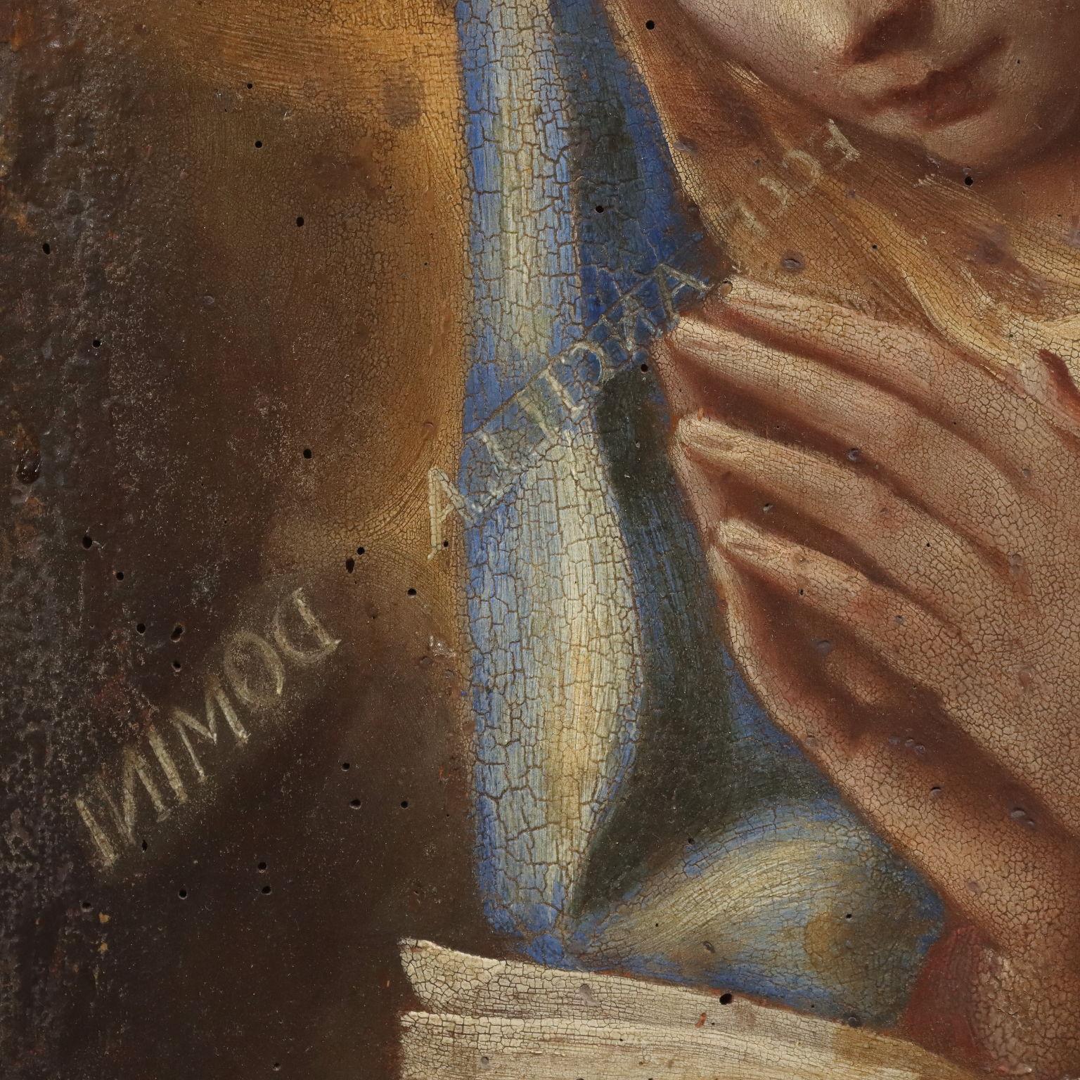 Religious Subject Oil on Wooden Table Italy XVIII Century 5