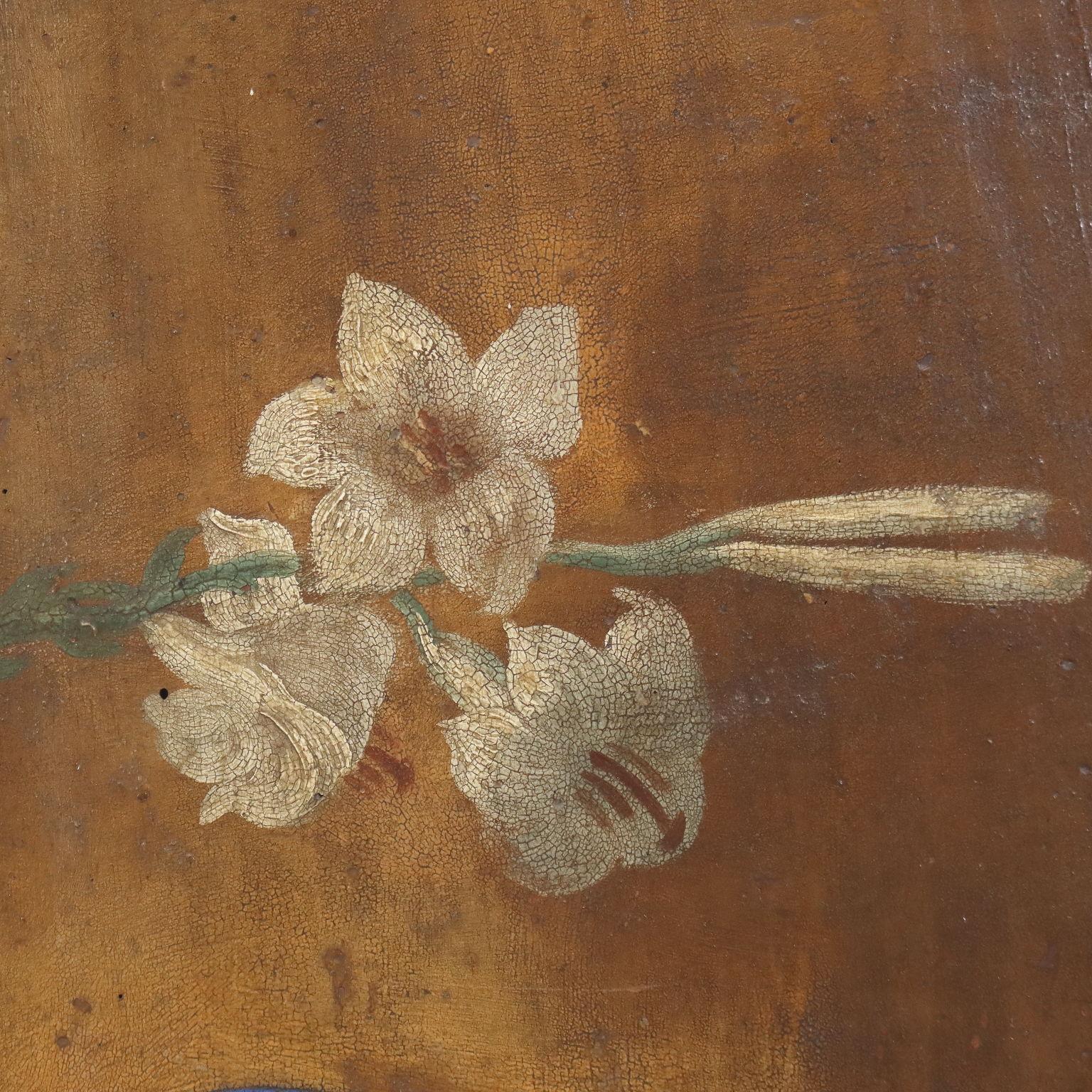 Religious Subject Oil on Wooden Table Italy XVIII Century 3