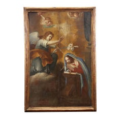 Religious Subject Oil on Wooden Table Italy XVIII Century