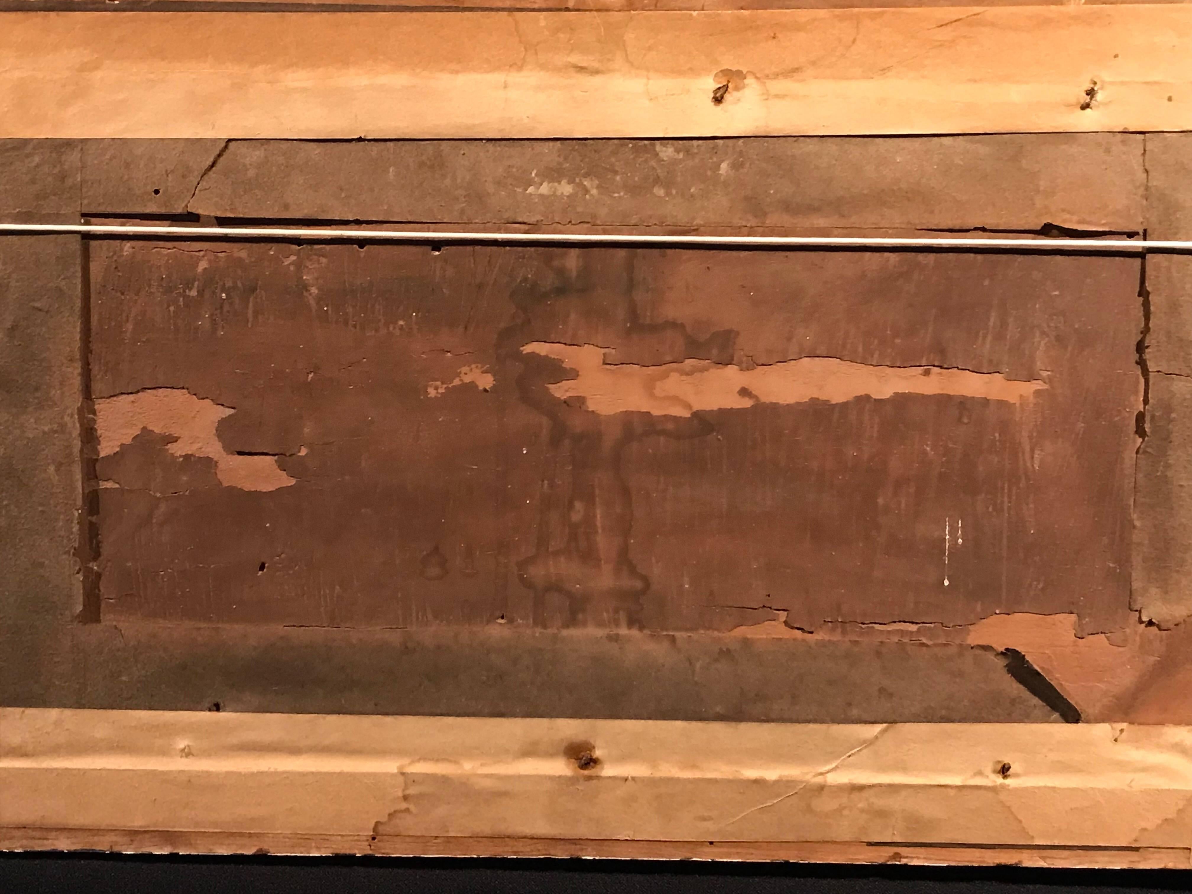 Very fine quality, rare and important early Italian Master painting depicting the Madonna and Child with Saints in attendance. The painting is signed to the lower left corner and is of Italian authorship. We can only just make out the artists name,