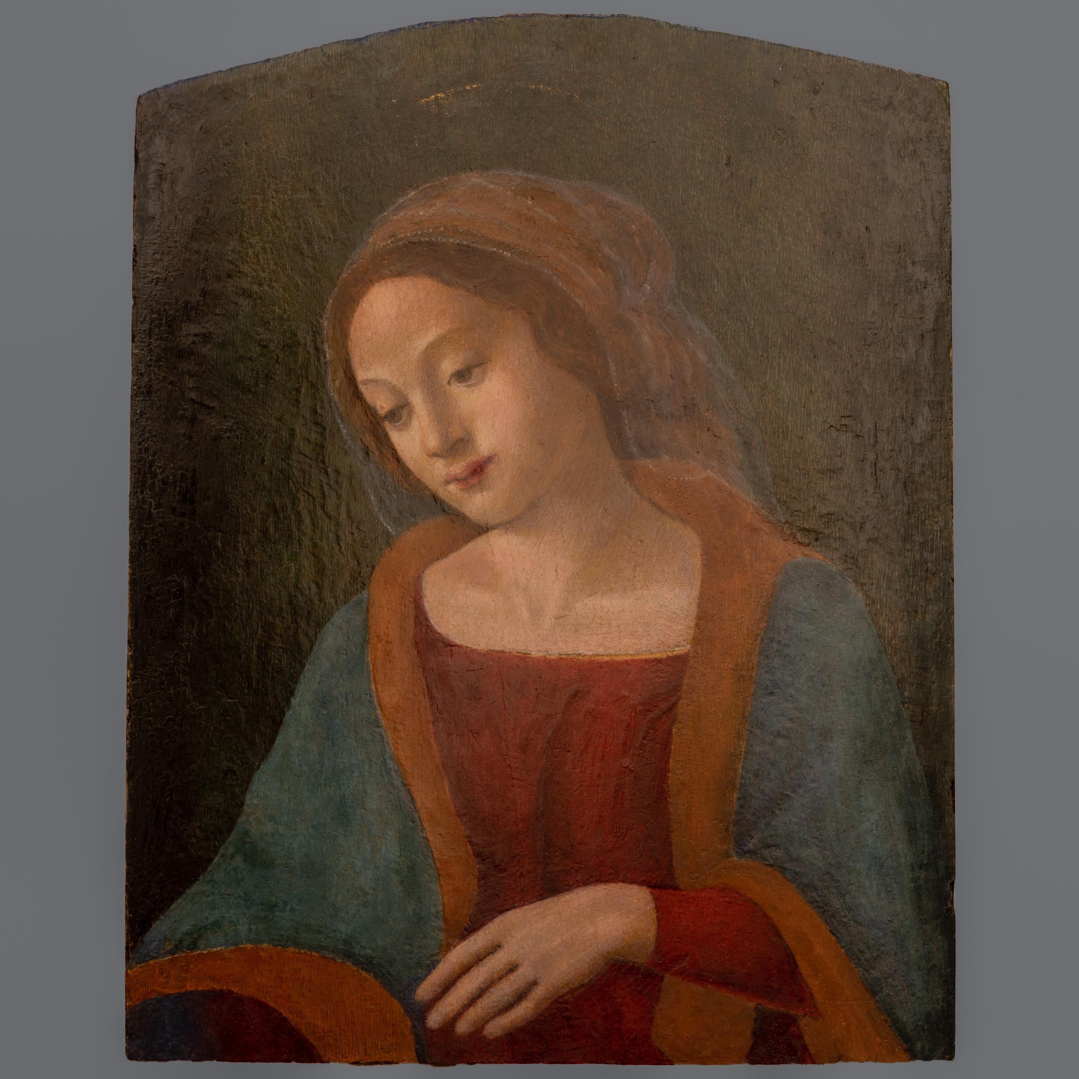 Renaissance Sandro Botticelli Style Italian Religious Painting For Sale 4
