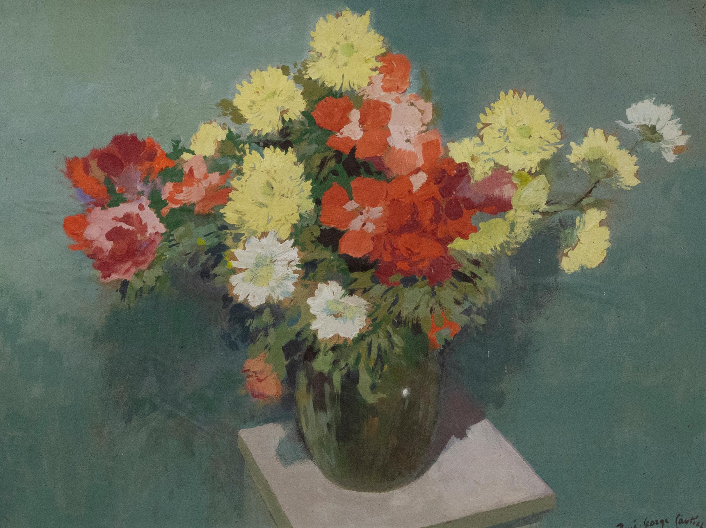 Rene George Santill - 20th Century Oil, Summer Flowers - Painting by Unknown