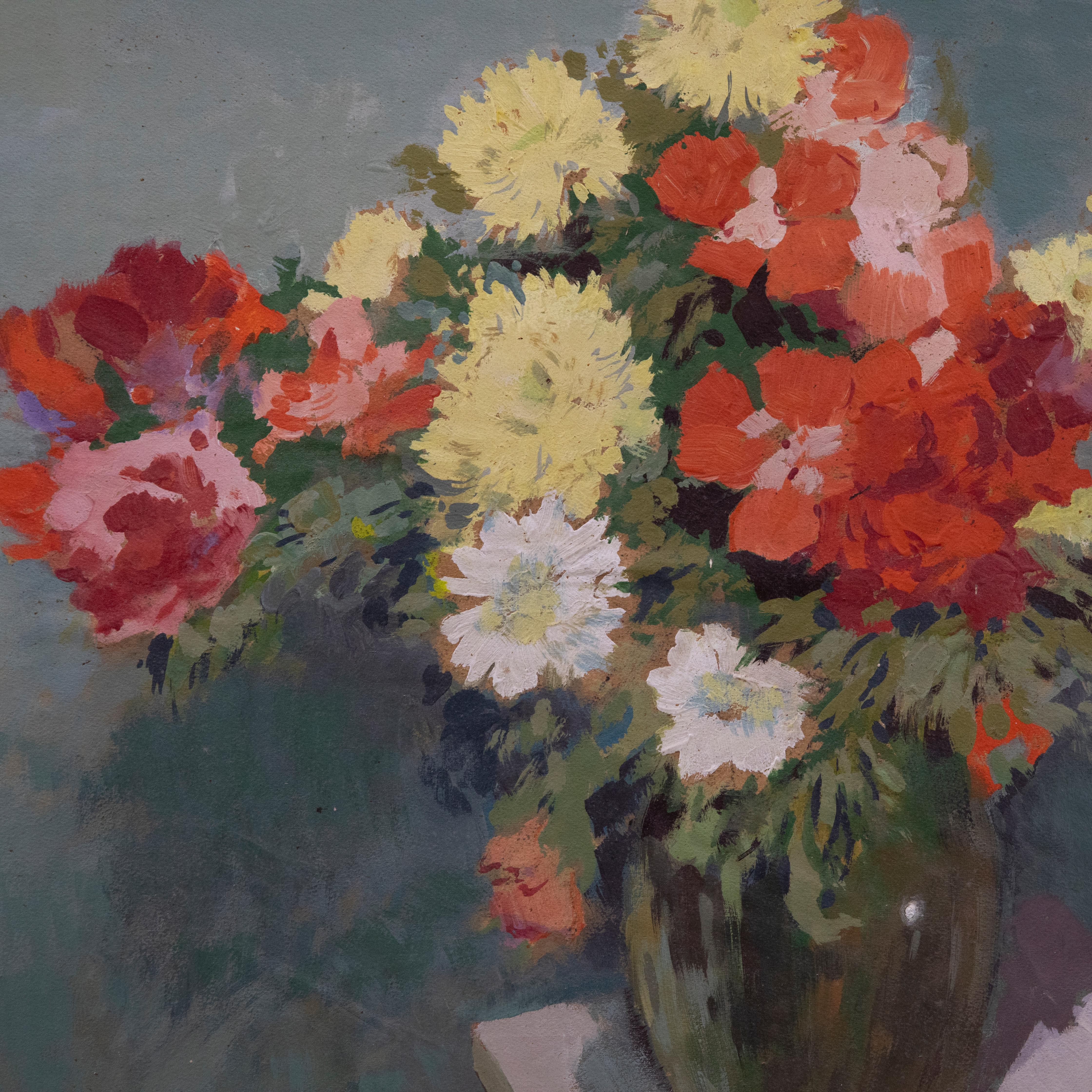 Rene George Santill - 20th Century Oil, Summer Flowers For Sale 1