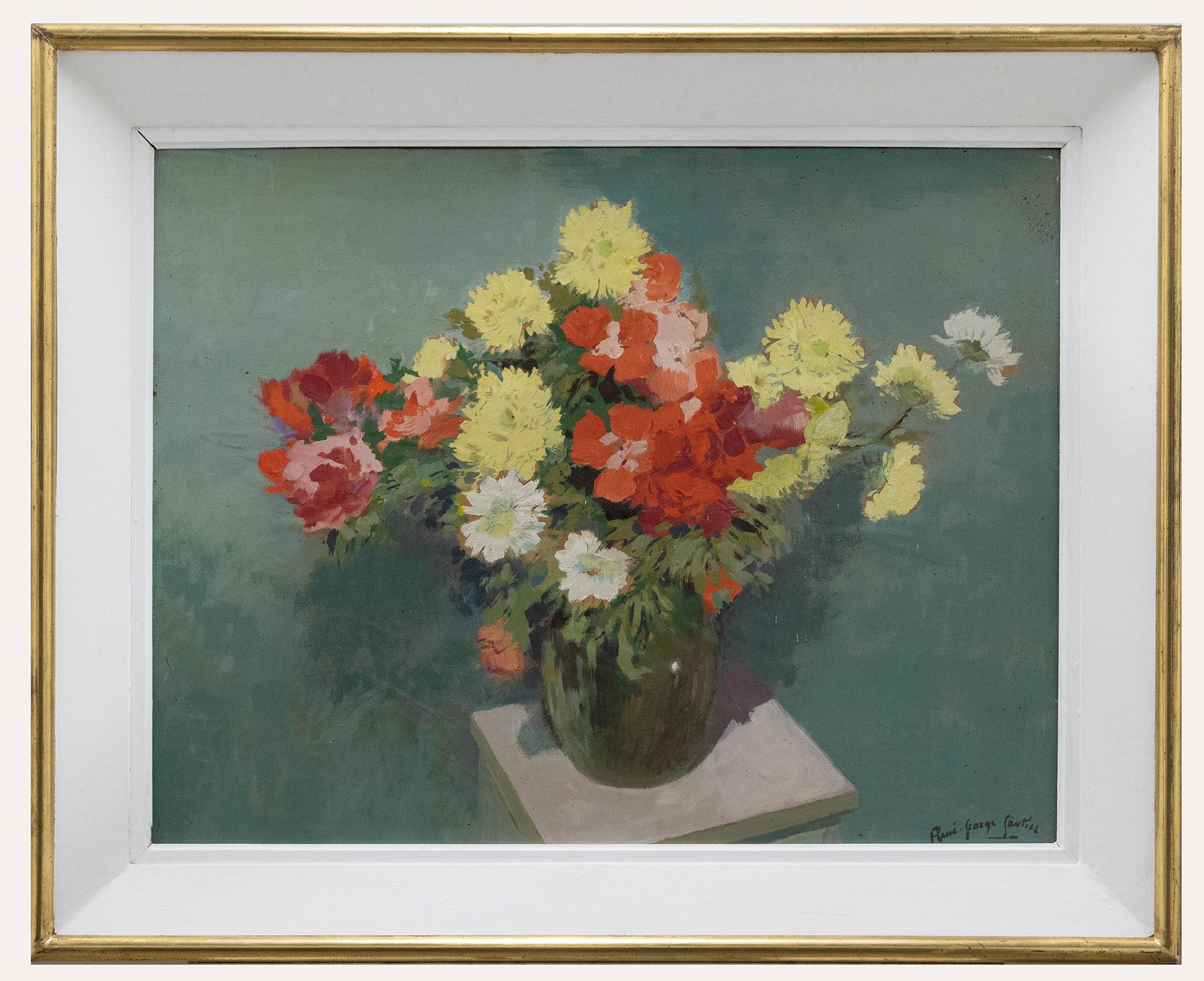 Unknown Still-Life Painting - Rene George Santill - 20th Century Oil, Summer Flowers