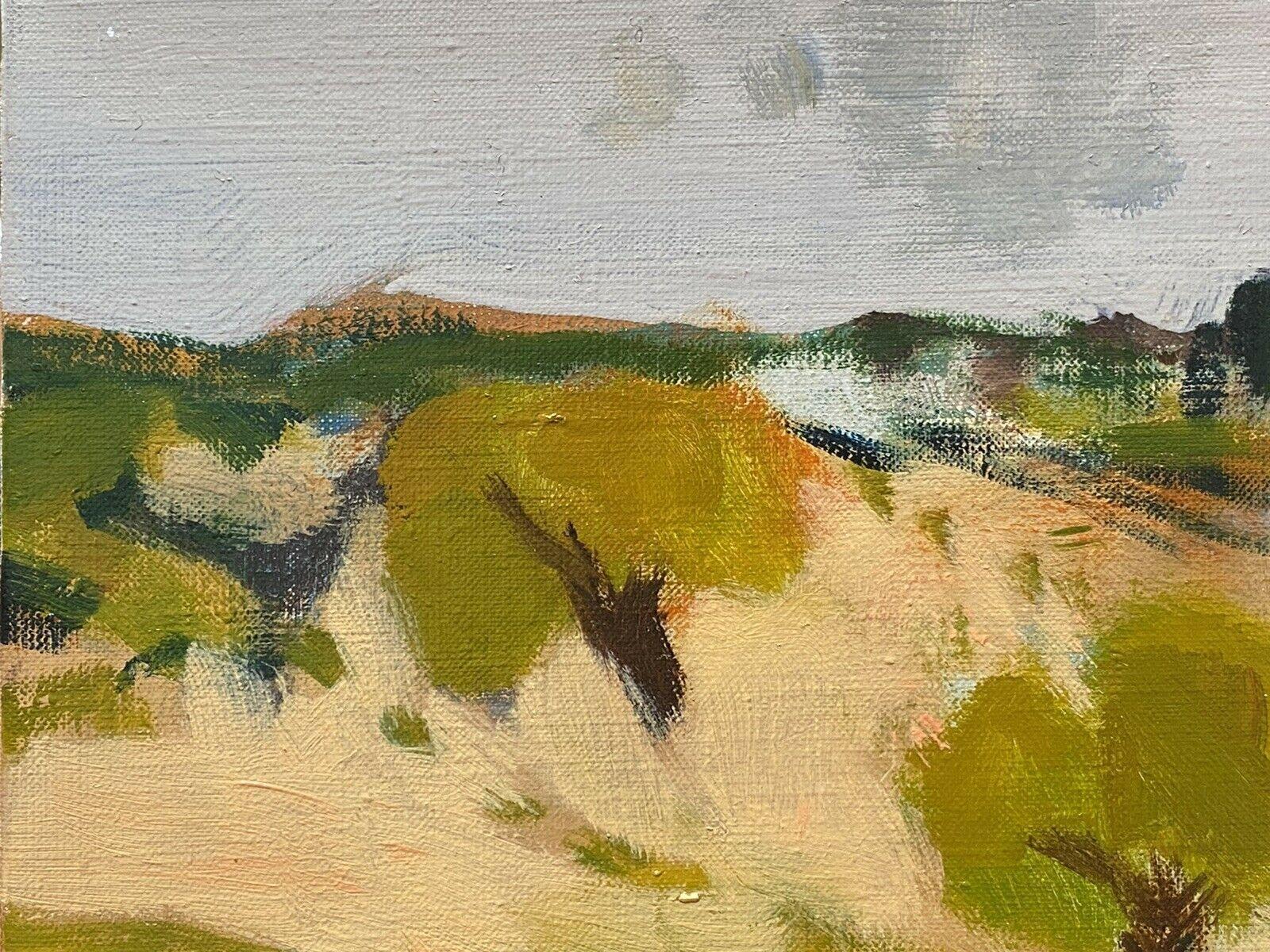Rene LeRoy, peinture moderniste contemporaine française, tons verts atténués - Marron Landscape Painting par Unknown
