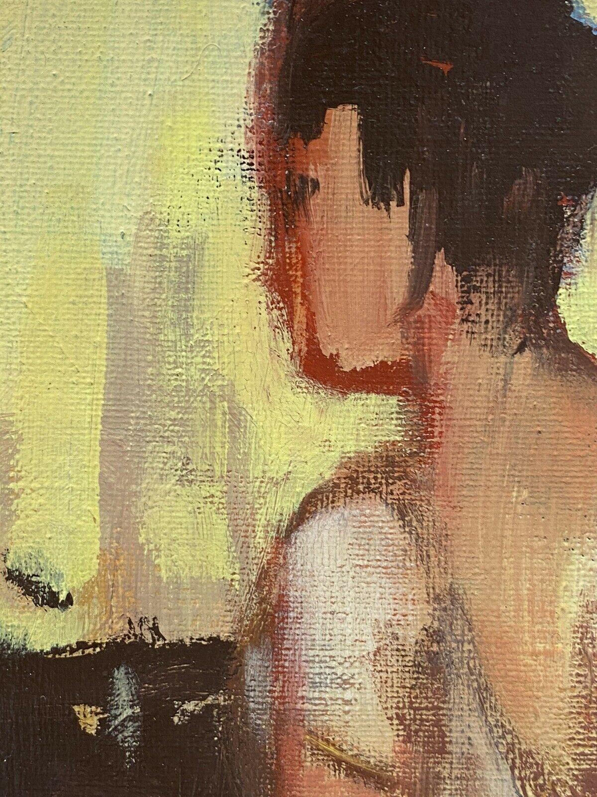 LeRoyer, Pittura modernista francese, Schizzo di ritratto - Figurative Painting Beige di Unknown