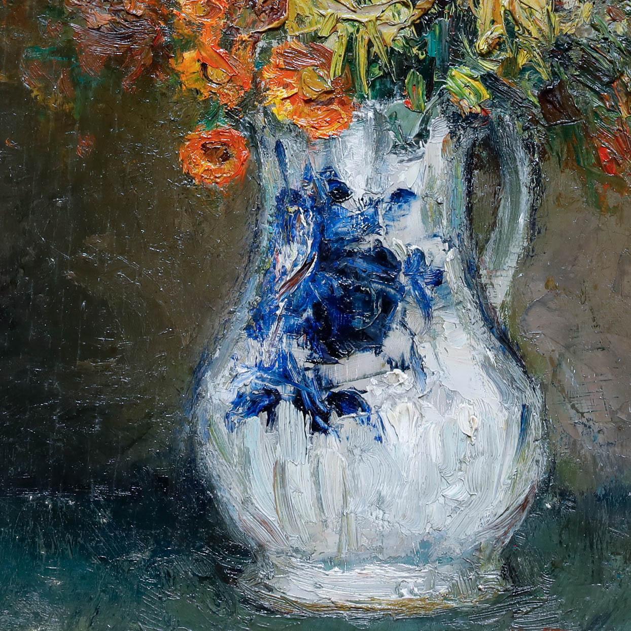 Renee Prinz (1883-1973) - Mid 20th Century Oil, Orange Flowers For Sale 1