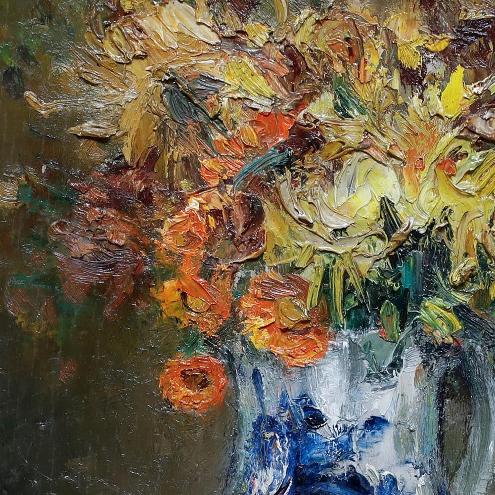 Renee Prinz (1883-1973) - Mid 20th Century Oil, Orange Flowers For Sale 2