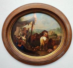 Rest Oil Painting on Wood, Framed, Mid-19th Century Landscape