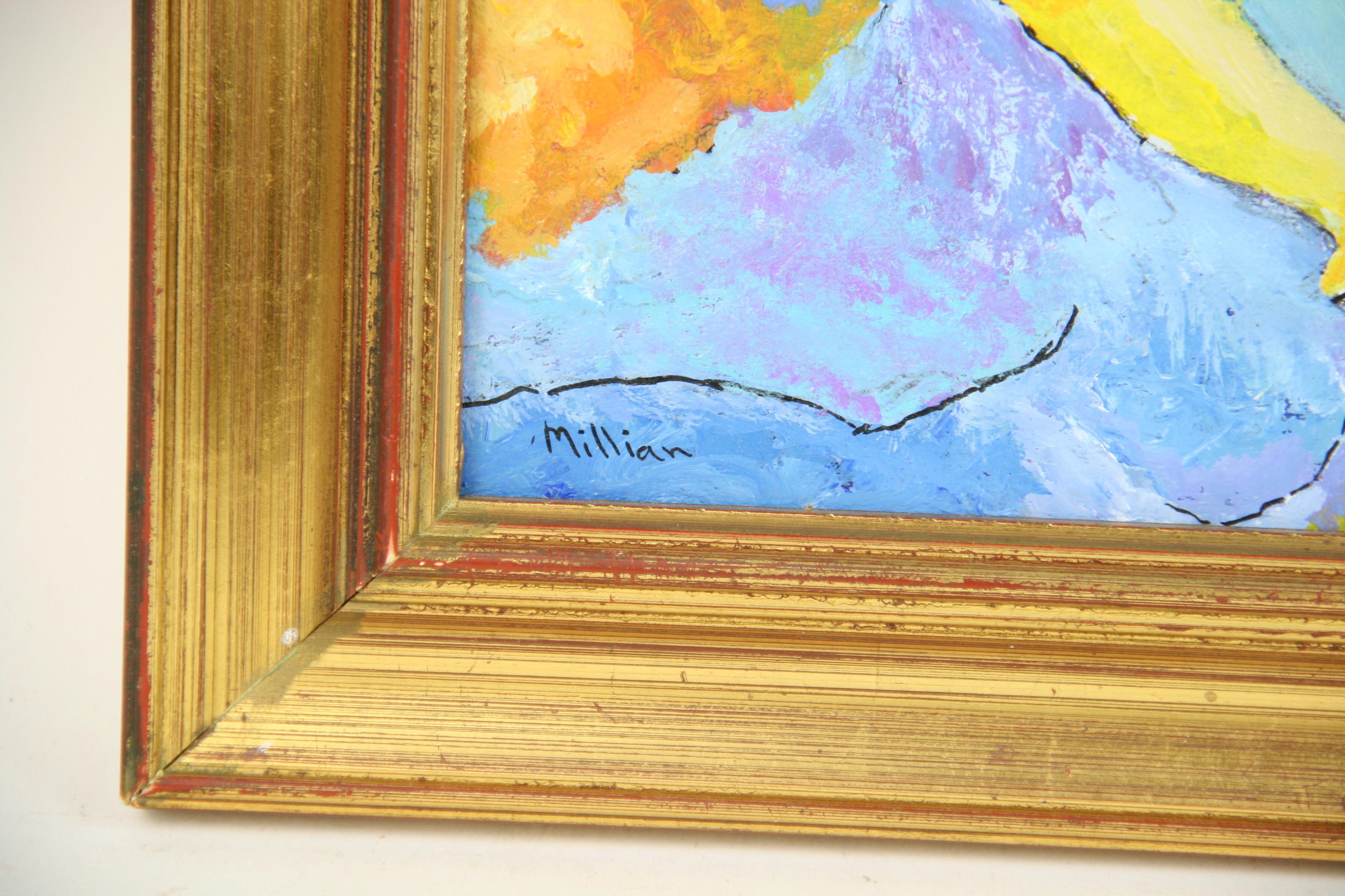 5-3180a Acrylique sur panneau d'artiste signée Millian
Taille de l'image 6.5x9