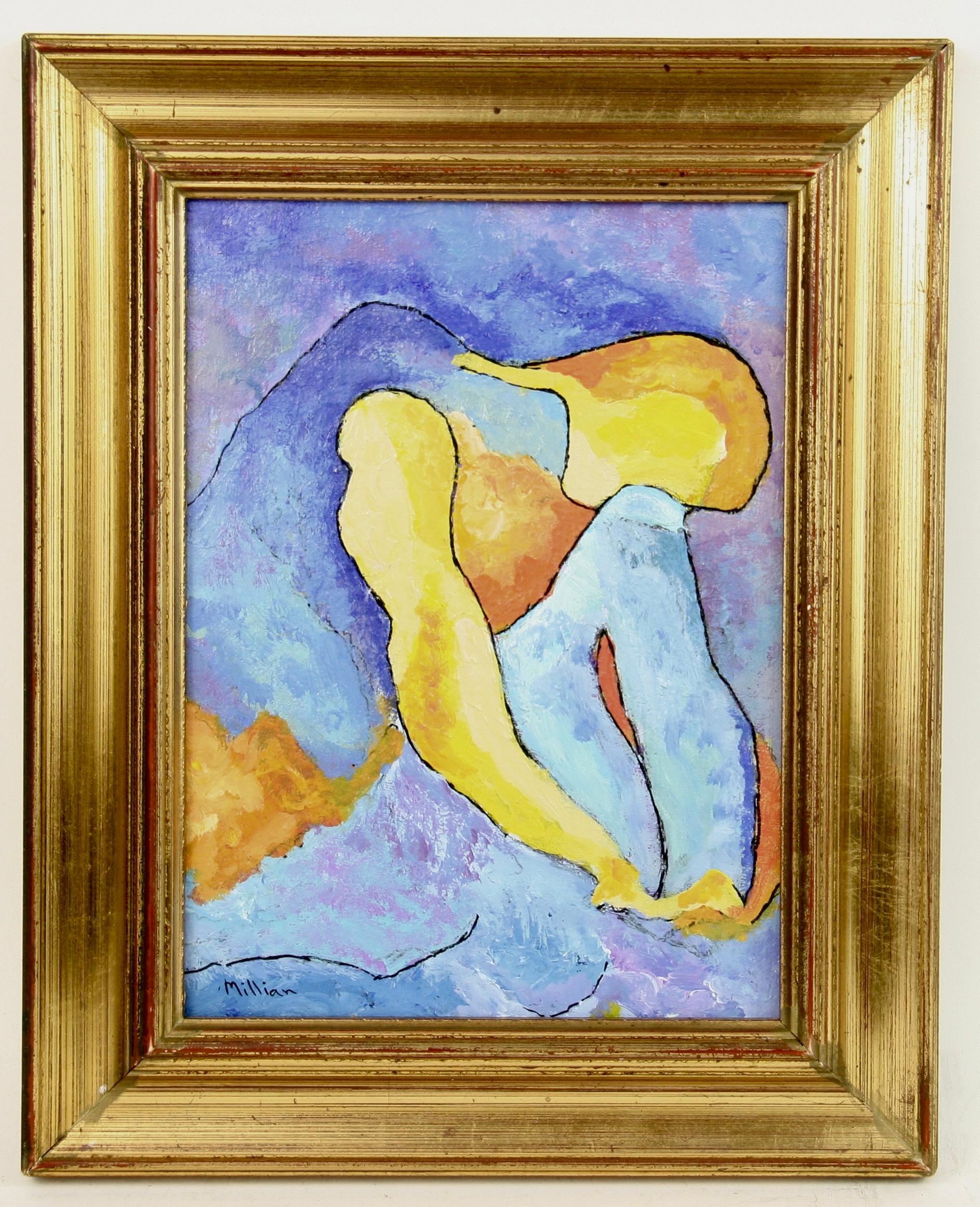 Unknown Figurative Painting - Resting Dancer Figurative  Abstract