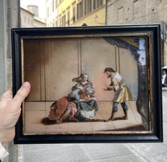 Reverse glass painting depicting Samson and Delilah, 18th century, Venice (?)