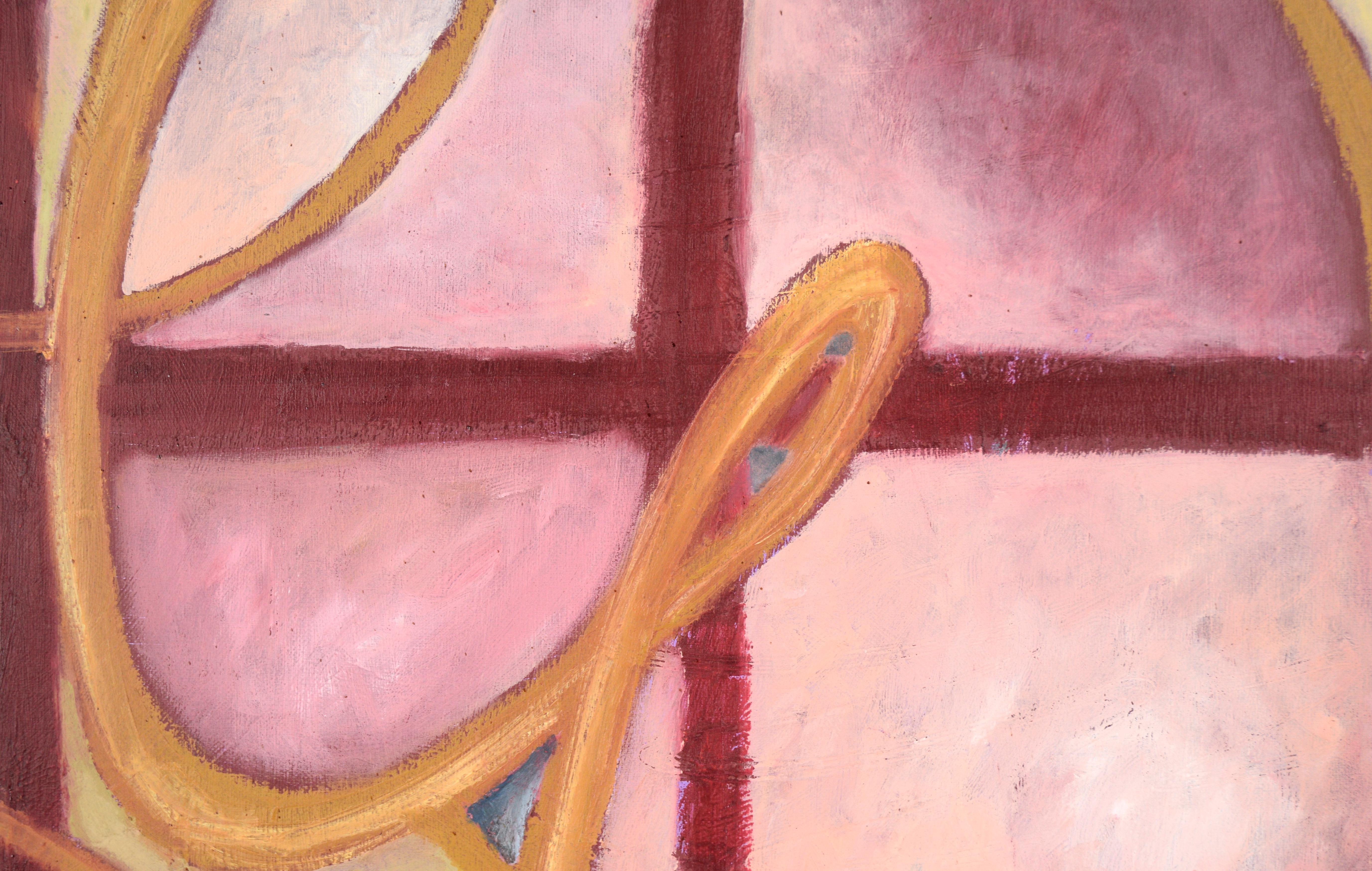Nastri su una griglia - Composizione geometrica astratta - Painting Contemporaneo di Unknown