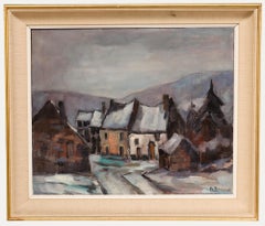 Richard Bressy (1906-1980) - Óleo de mediados del siglo XX, Deshielo en las Ardenas