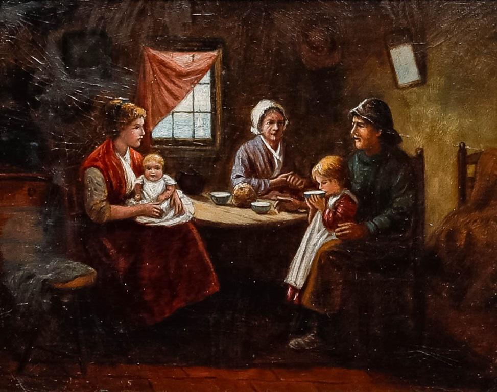 Richard Emsdon - Olio del XX secolo, Colazione di un pescatore - Painting di Unknown