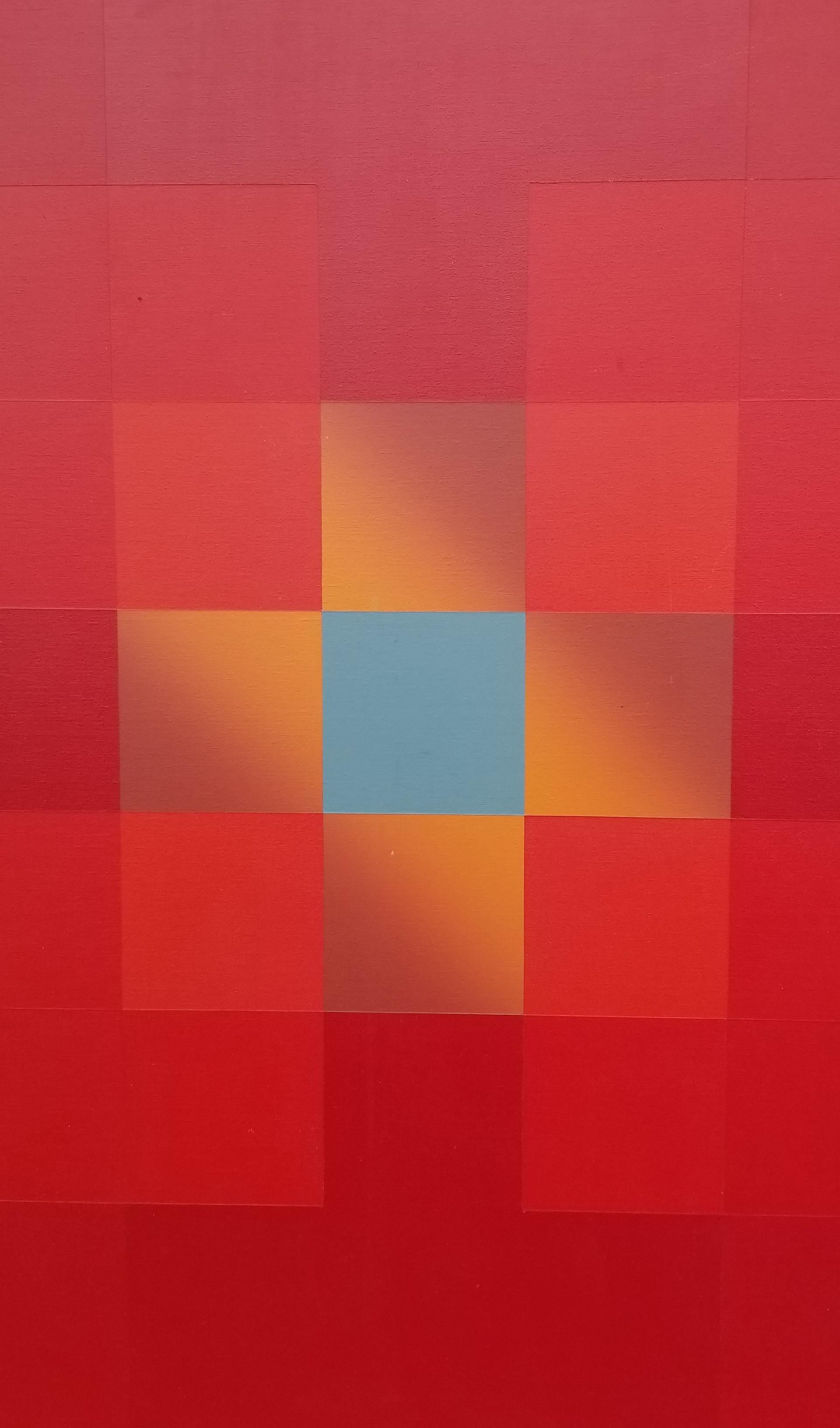Richard Gubernick Hard Edge Painting on Canvas 1971 For Sale 1