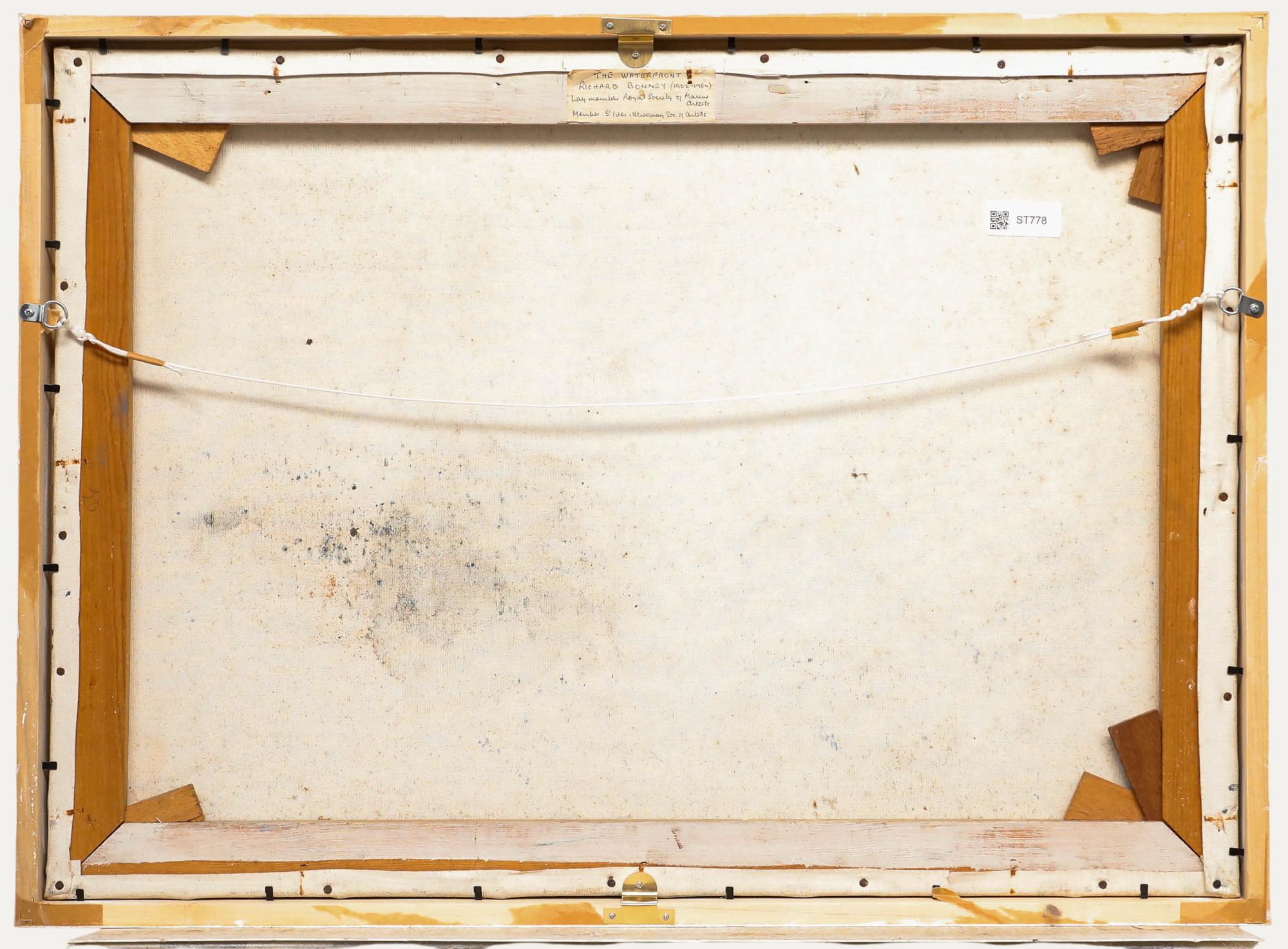 Richard Oliver Bonney (1902-1984) - 20. Jahrhundert Öl, The Waterfront (Grau), Landscape Painting, von Unknown