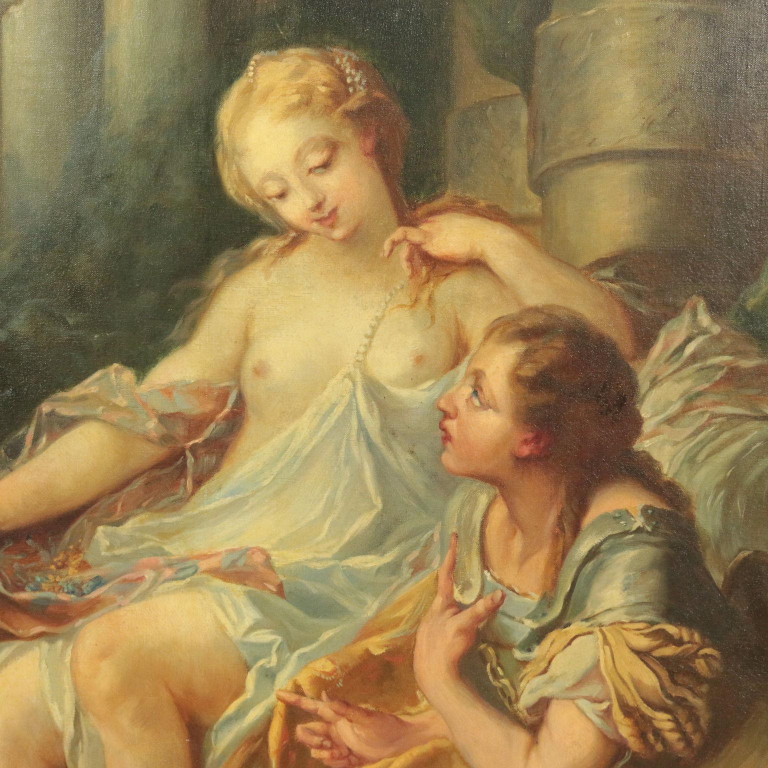 Rinaldo And Armida Oil On Canvas Late '800 Early '900, Copy From François Bouche - Other Art Style Painting by Unknown