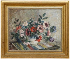 Rita Busby - 20th Century Oil, Vase of Anemones