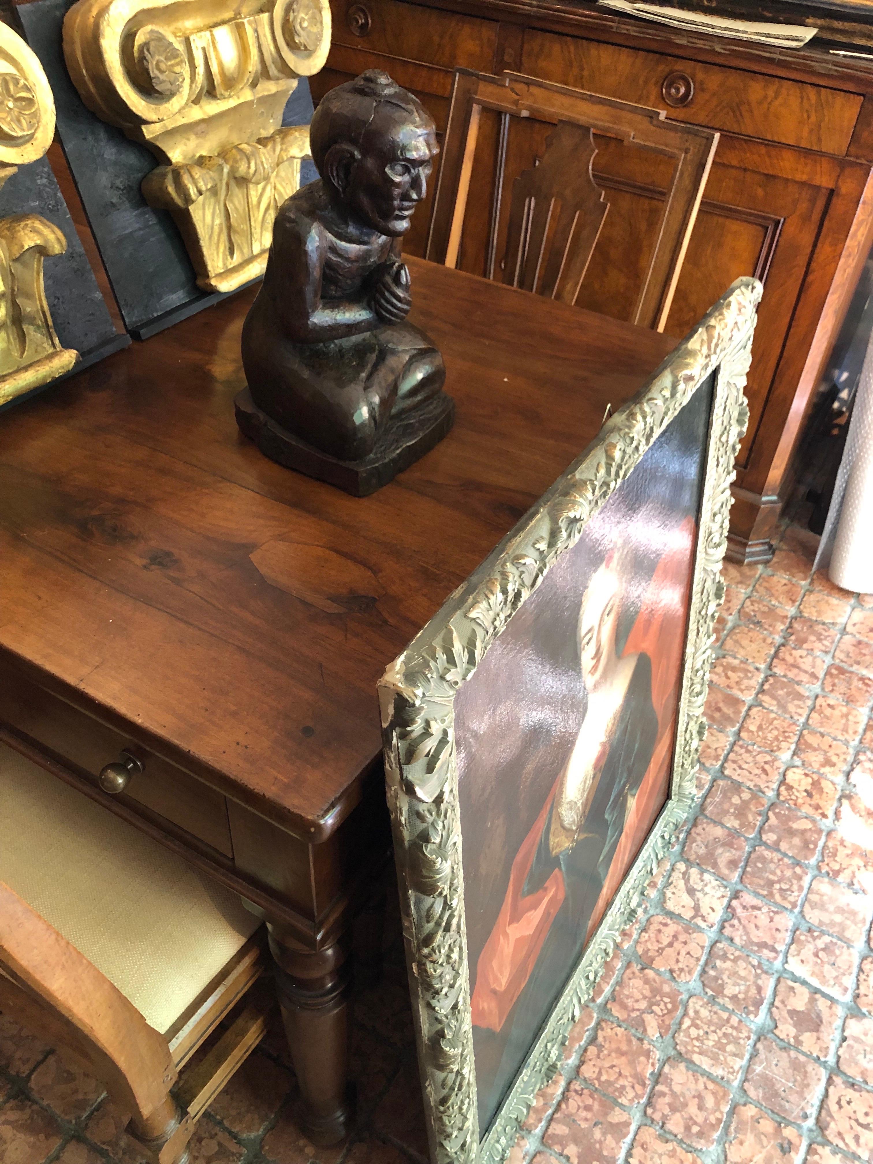 Portrait d'une dame en robe bleue École française 18e siècle en vente 10
