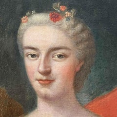 Portrait of a Lady in a Blue Dress French School 18th Century