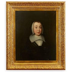 Ritratto di Donna Scuola Inglese Metà 1600 Ritratto della Vedova Jane Bromley