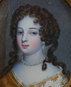 Ritratto di Imperatrice Miniatura Sophie-Charlotte di Prussia Cornice Bronzo