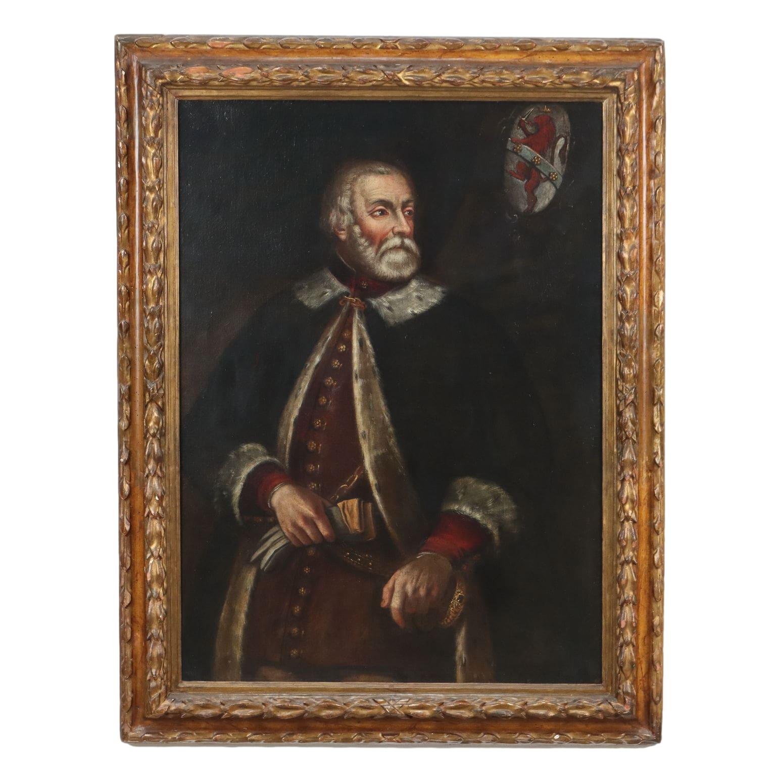 Portrait Painting di Unknown - Ritratto di Nobile XVII Secolo