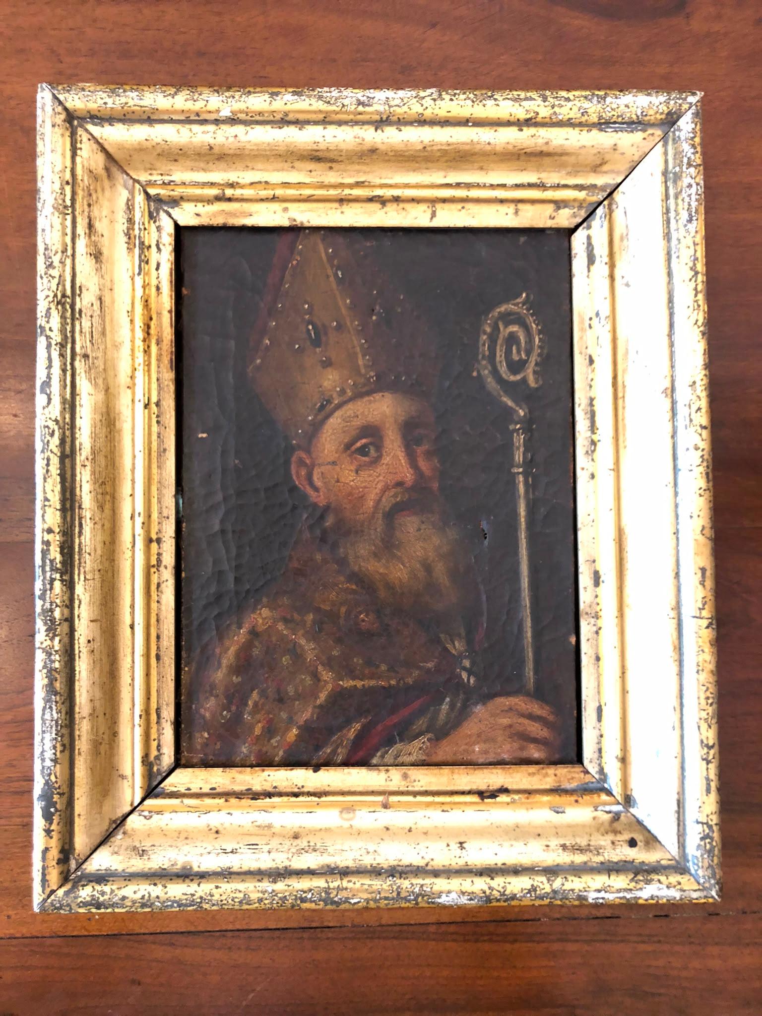 Portrait of a Bishop with a Mitre and a Crosier; Italian Baroque School, early 1700s