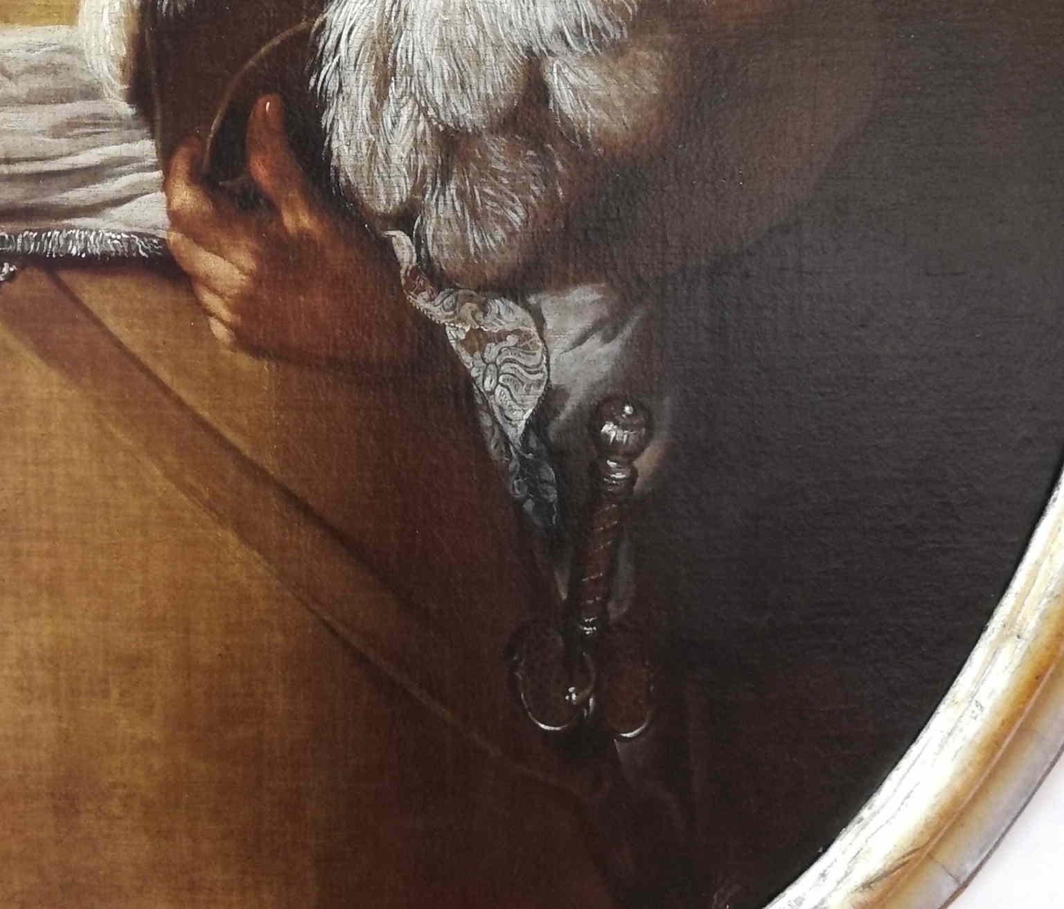 Ritratto figurativo maschile scuola toscana del XVII secolo olio su tela For Sale 2