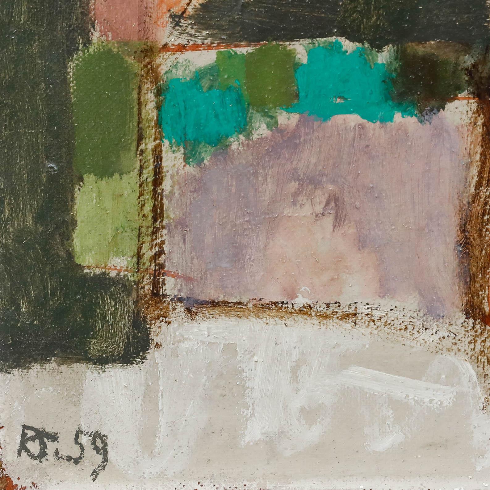 R.J - 1959 Oil, Abstract Still Life For Sale 1