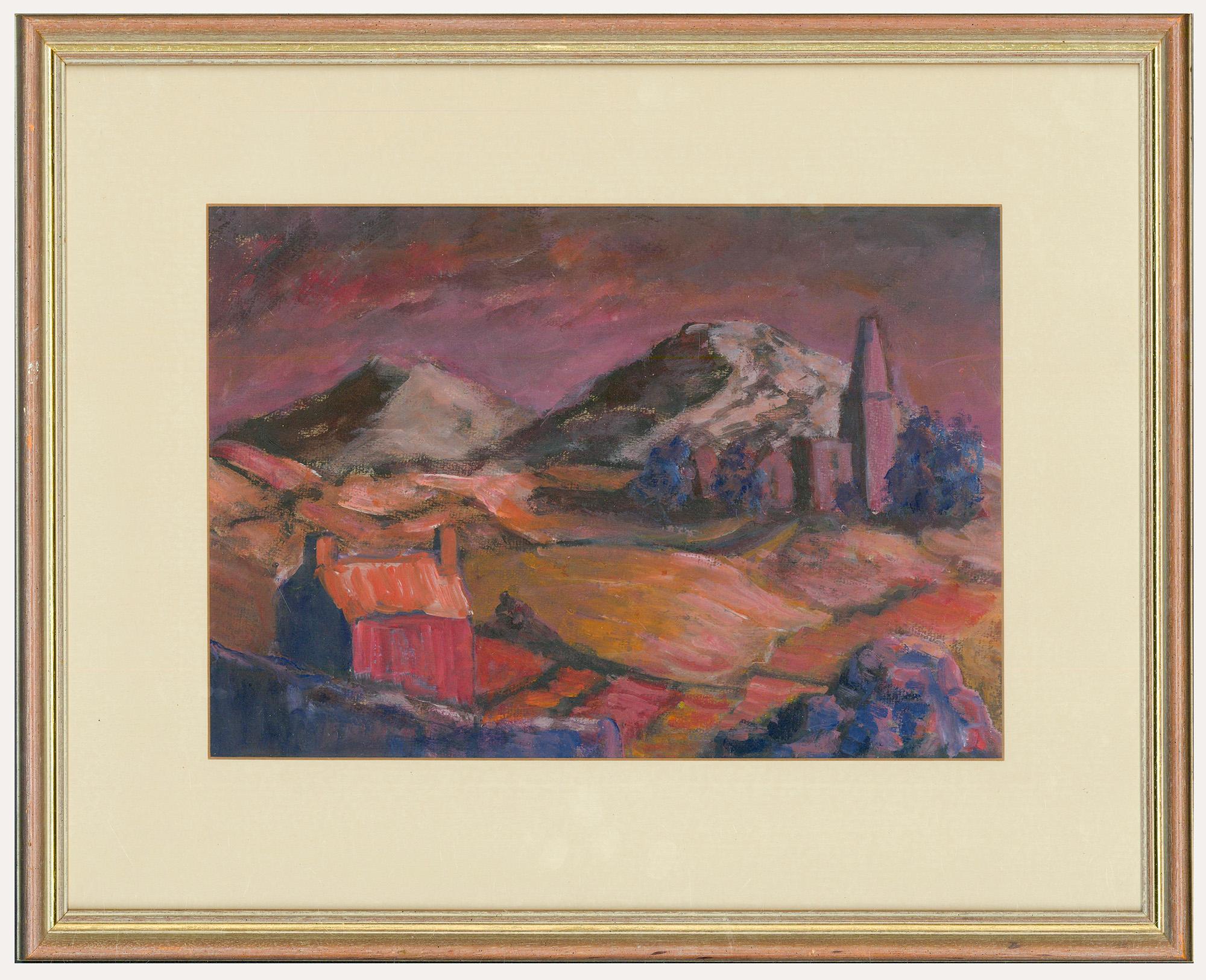 Robert Hawkins - Framed Contemporary Acrylic, Red Mine