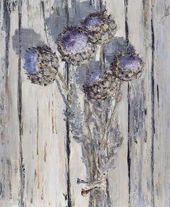 Robert Josset (b.1949) - Contemporary Oil, Artichoke Flowers