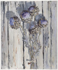 Robert Josset (b.1949) - Contemporary Oil, Artichoke Flowers