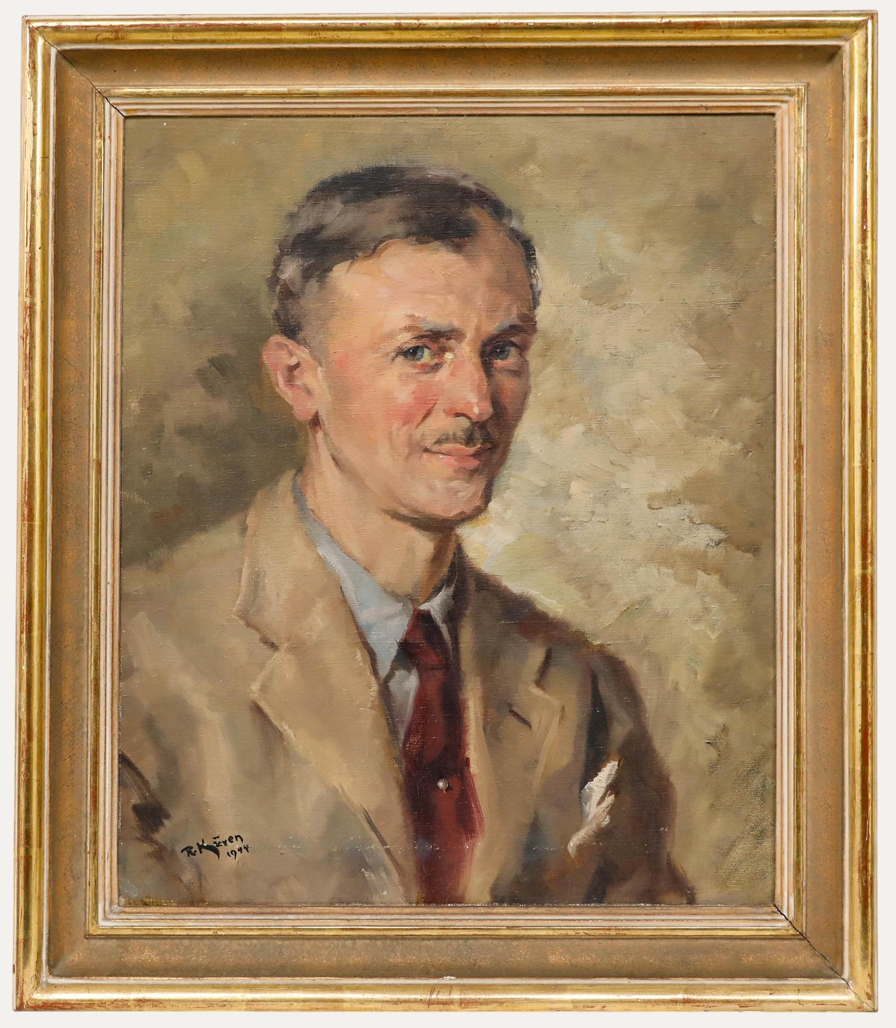 Robert Kuven (1901-1983) - 1944 Öl, Porträt eines Gentleman