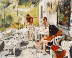 Robert The McKellar (1945-2009) - Huile du 20e siècle, Déjeuner sur la terrasse