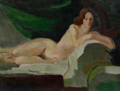 Robert Simon (1888-1961) - Mid 20th Century Oil, Nude with Green Drape
