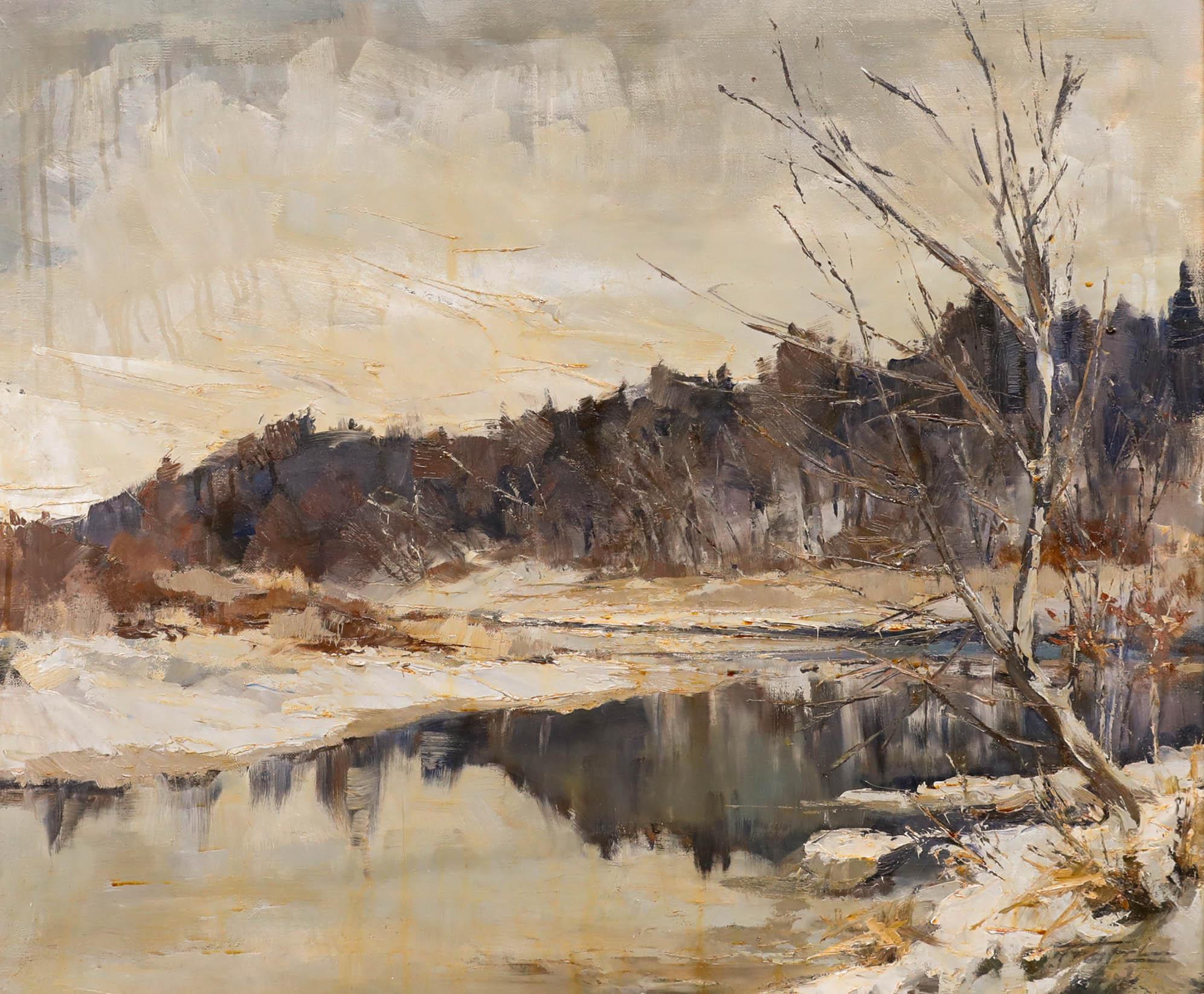 Robert Trätzl (1913-1986) - Mid 20th Century Oil, The Frozen Lake - Painting by Unknown