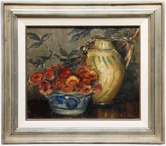 Robert Uldéric Gerard (b.1920) - Framed Oil, Still Life with Strawflowers
