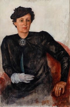 Robert Van Cauwenberghe (1905-1985) - Framed Oil, Lady with the Silver Brooch