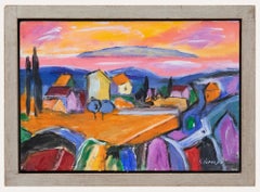 Robert Veronek - Framed Contemporary Oil, Provincial Sunset
