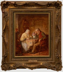 Robert William Wright (act. 1870-1906) - 1897 Oil, A Game of Draughts