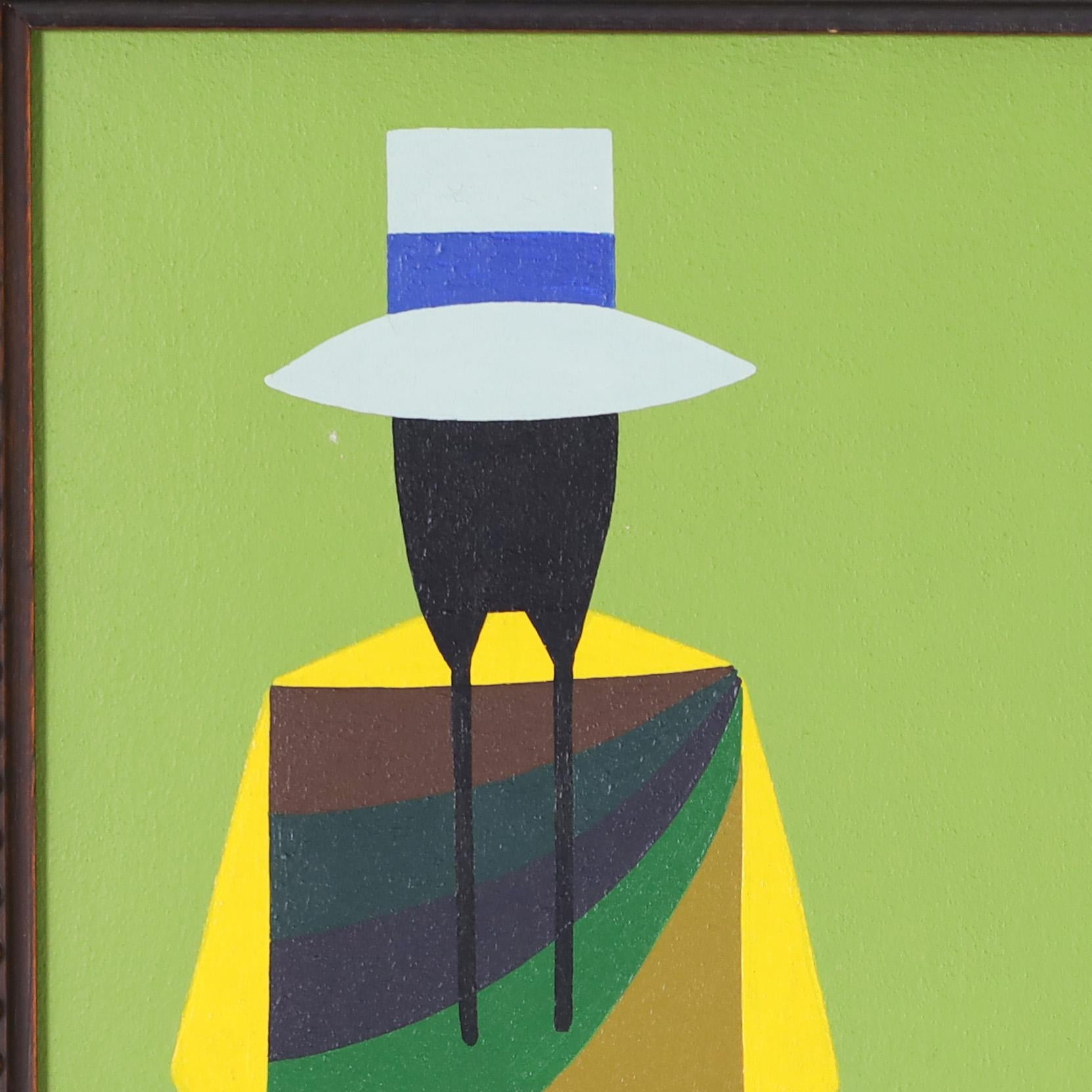 Roberto Benites Pareja de cuadros modernistas figurativos en venta 2
