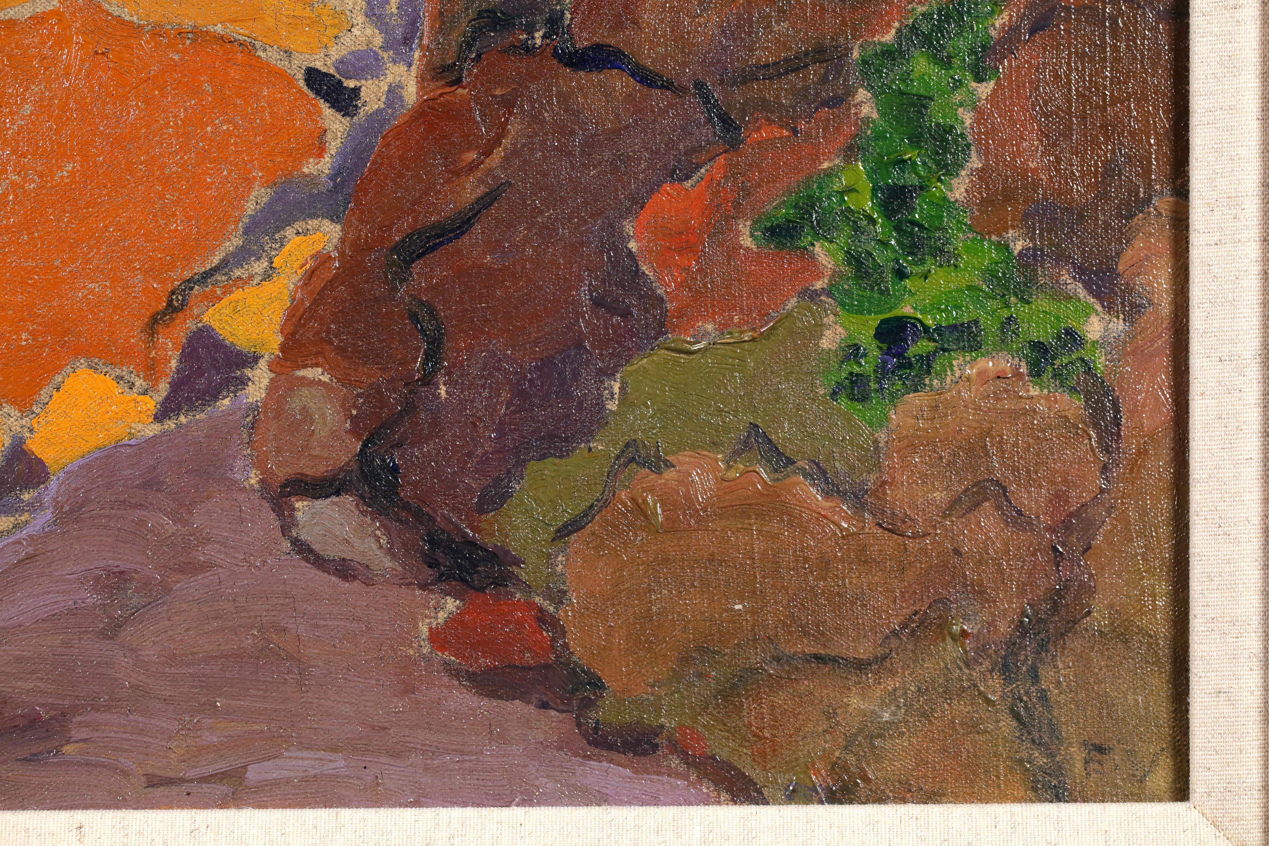 Rochers sur la cote - Nabis School (1890-1896) Seascape Oil For Sale 5