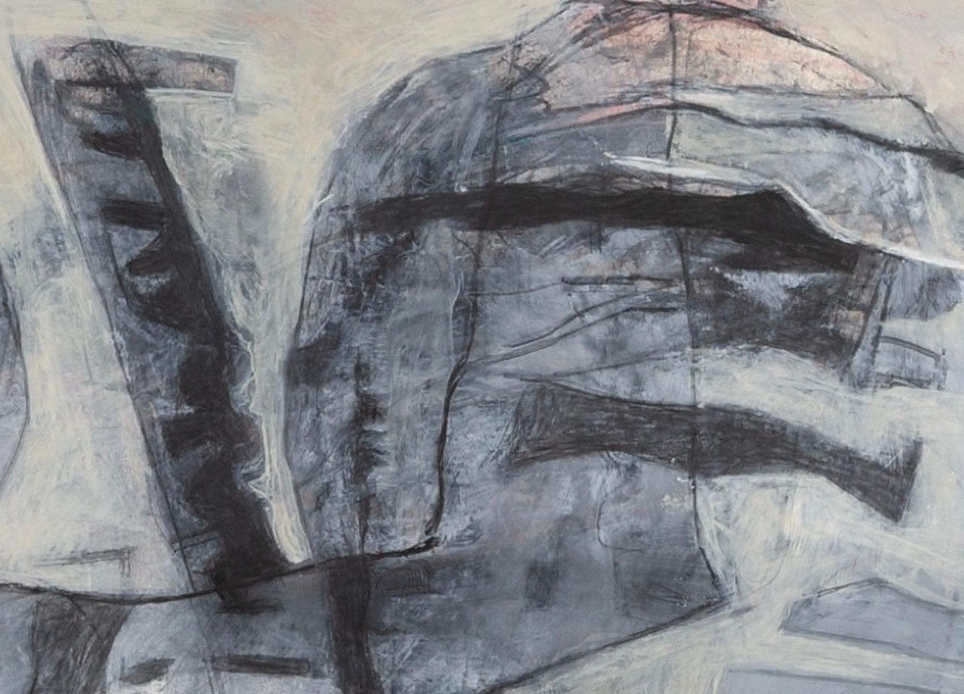 Rocks, Boulders and Path, Oil on Paper Painting by Philip Jones, 1993 4