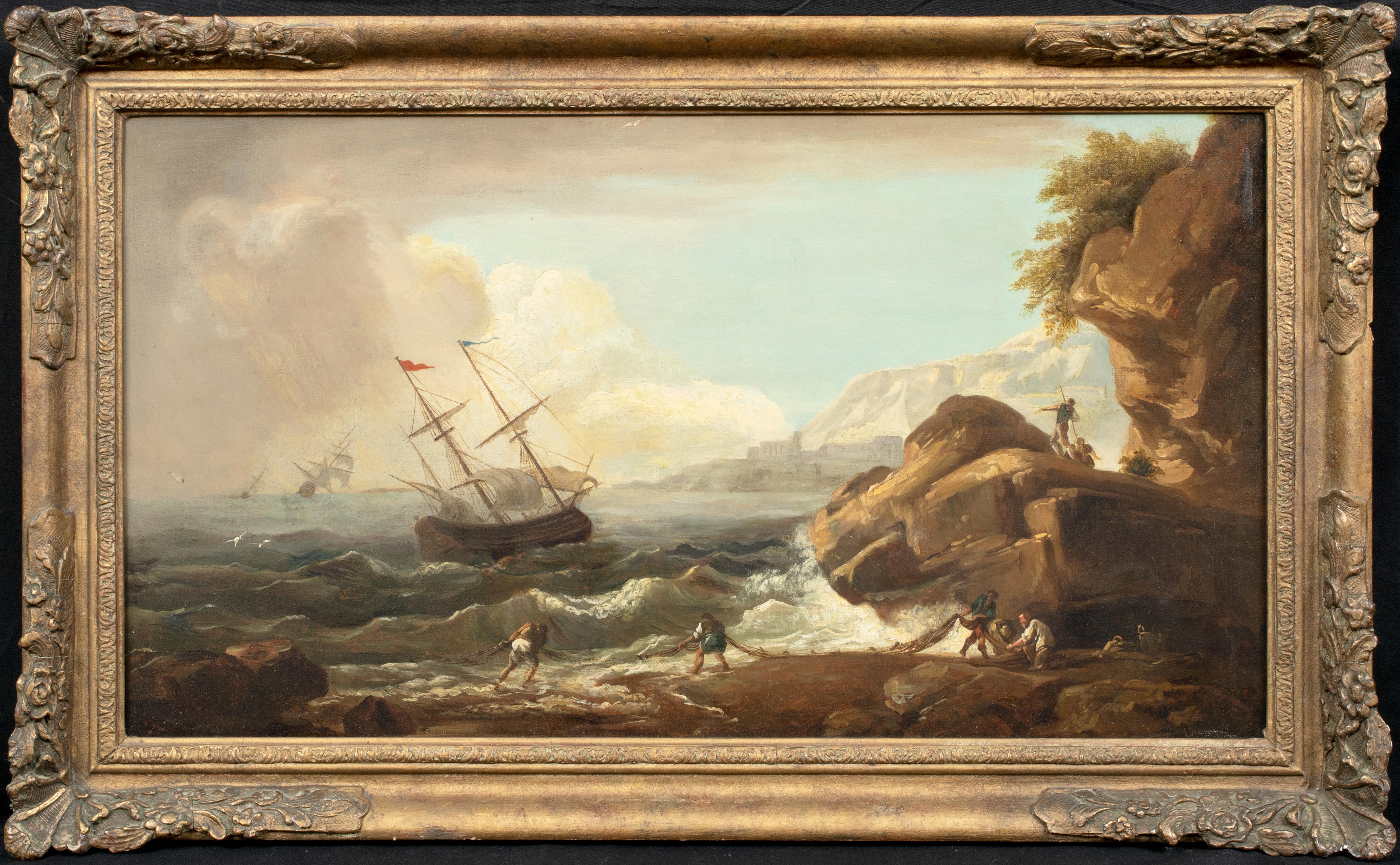 Rocky Coastal Scene, 18th Century  - Painting by Unknown