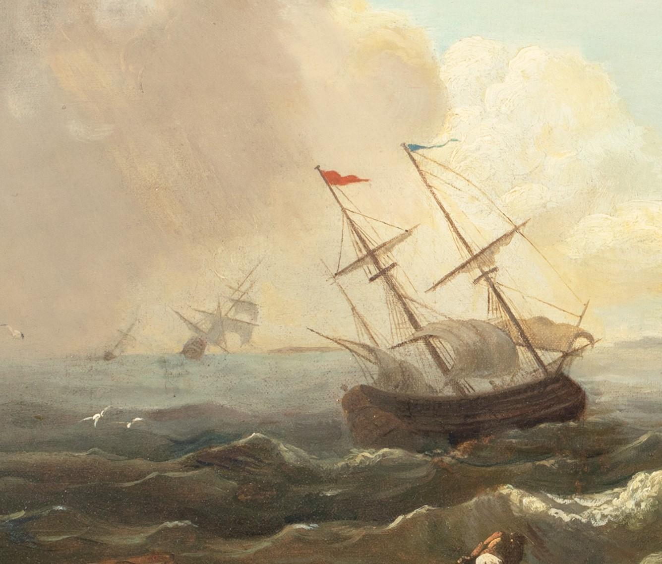 Rocky Coastal Scene, 18th Century 

attributed to Joseph VERNET (1714-1789)

18th century French coastal scene of a ship in rough waters off a rocky coast, oil on canvas attributed to Joseph Vernet. Good quality and condition panoramic coastal scene