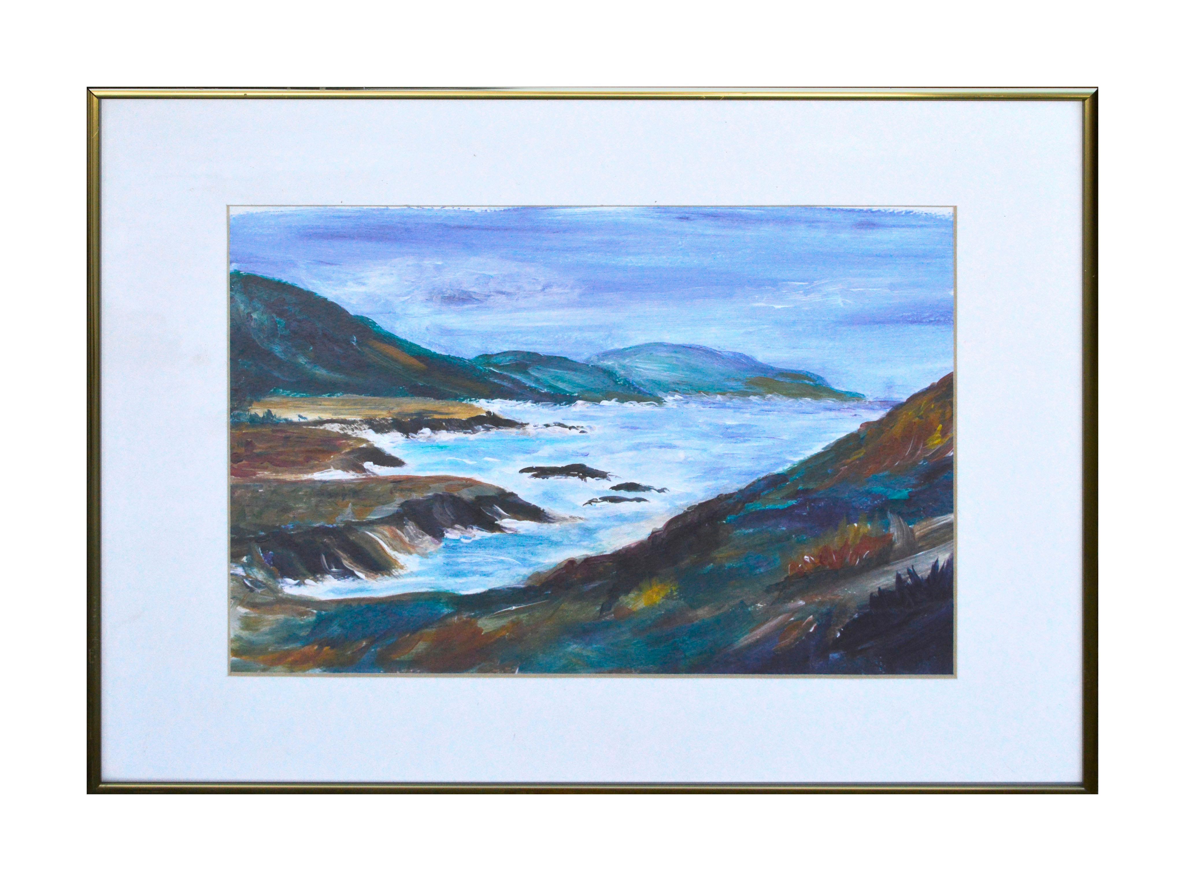 Big Sur-Landschaft im Vintage-Stil – Rocky Point – Painting von Unknown