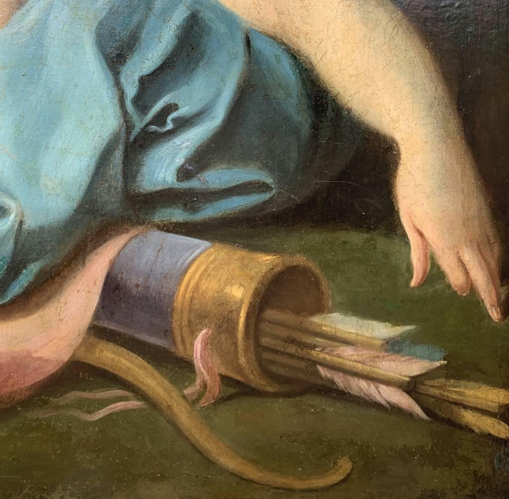 Rococò Maestro francese - Dipinto di figura del XVIII secolo - Diana dormiente in vendita 6