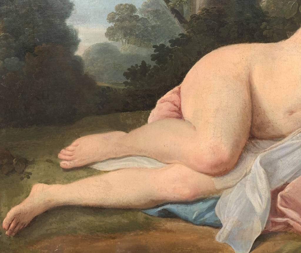 Rococò Maestro francese - Dipinto di figura del XVIII secolo - Diana dormiente in vendita 2
